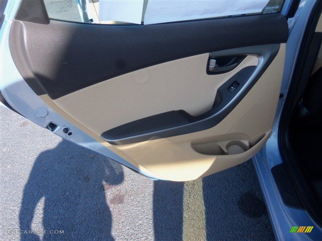 2013 Elantra GLS - Blue Sky Metallic / Beige photo #10