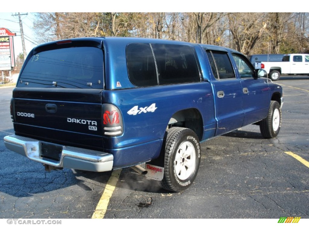 2003 Dakota SLT Quad Cab 4x4 - Patriot Blue Pearl / Dark Slate Gray photo #6