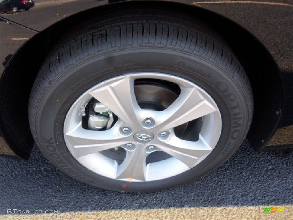 2013 Elantra Coupe GS - Black Noir Pearl / Beige photo #3