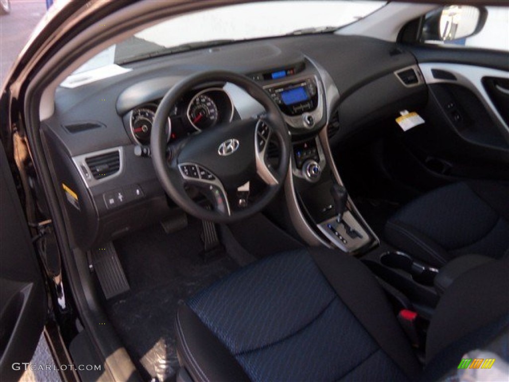 2013 Elantra Coupe GS - Black Noir Pearl / Beige photo #8