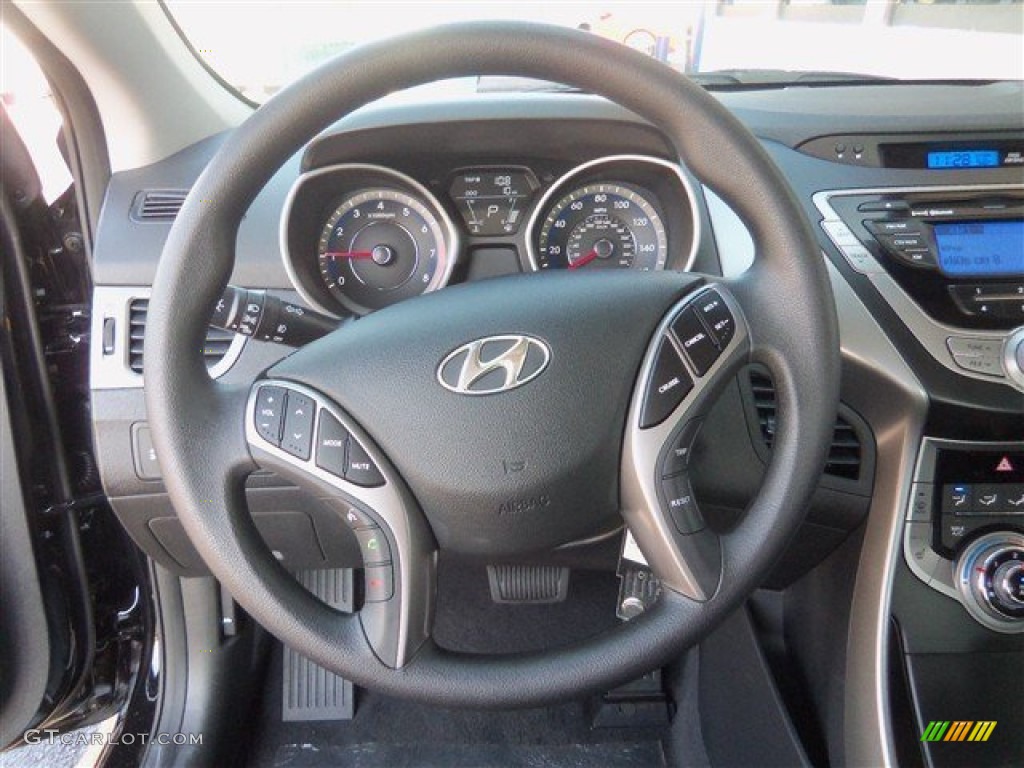 2013 Elantra Coupe GS - Black Noir Pearl / Beige photo #11