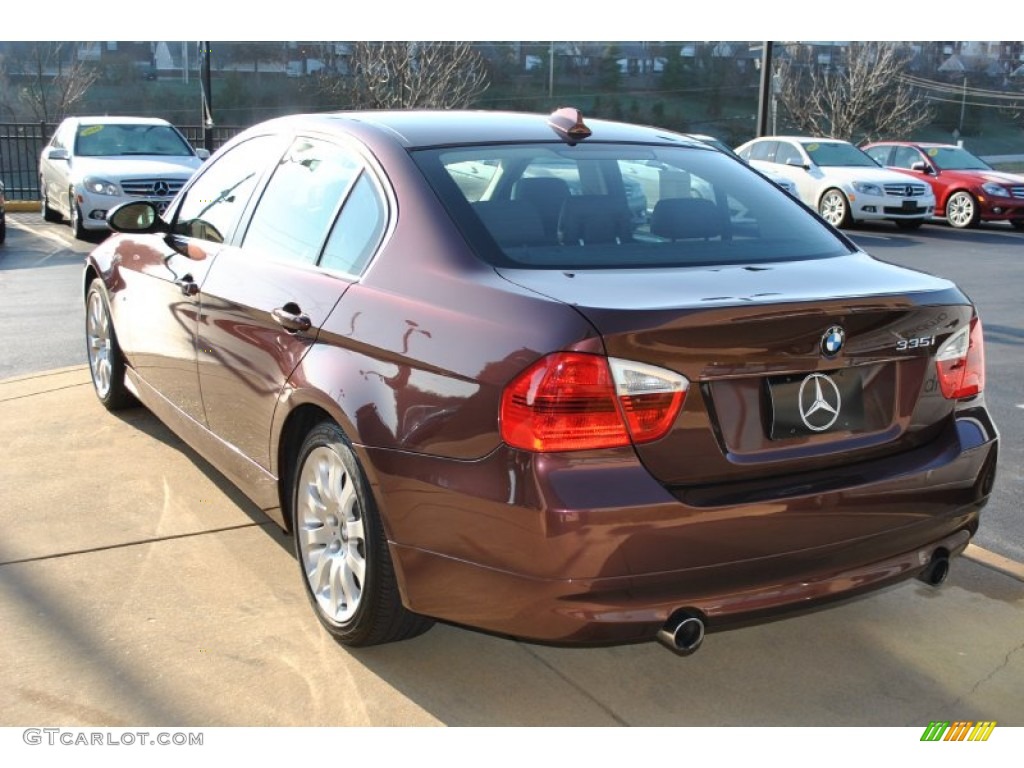 2007 3 Series 335i Sedan - Barrique Red Metallic / Black photo #5