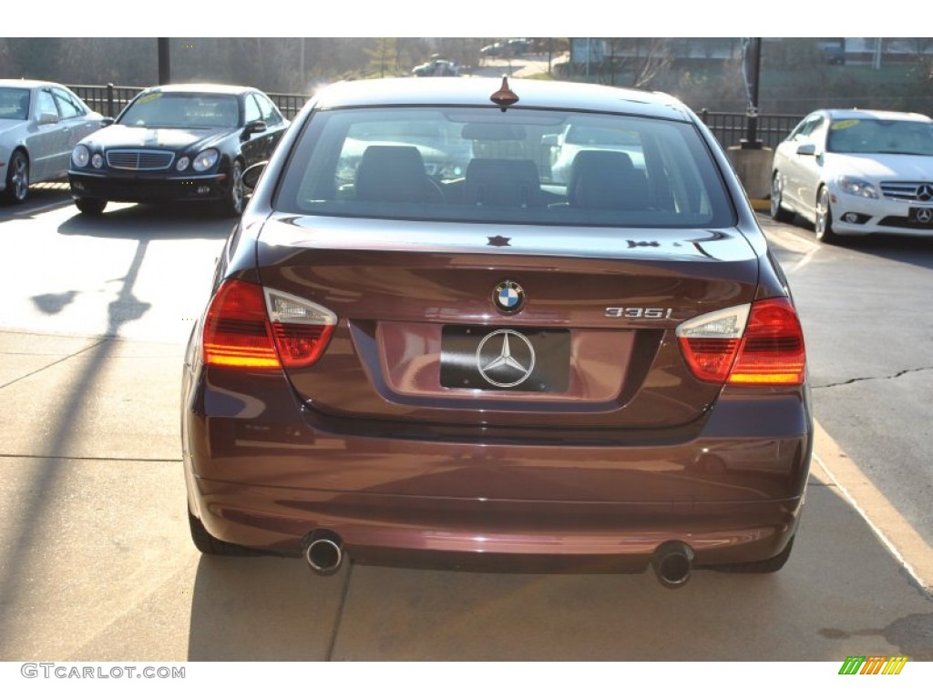 2007 3 Series 335i Sedan - Barrique Red Metallic / Black photo #6