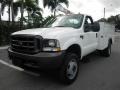 Oxford White 2003 Ford F450 Super Duty XL Regular Cab 4x4 Utility Crane Truck Exterior