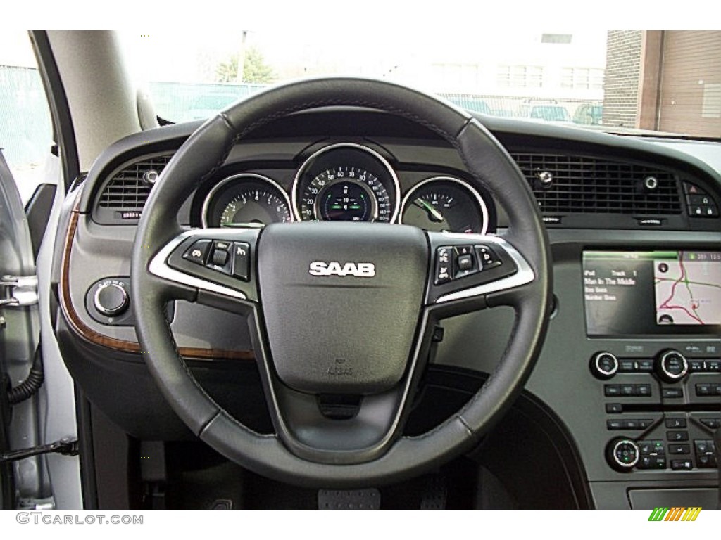 2011 Saab 9-4X 3.0i XWD Jet Black Steering Wheel Photo #74115555