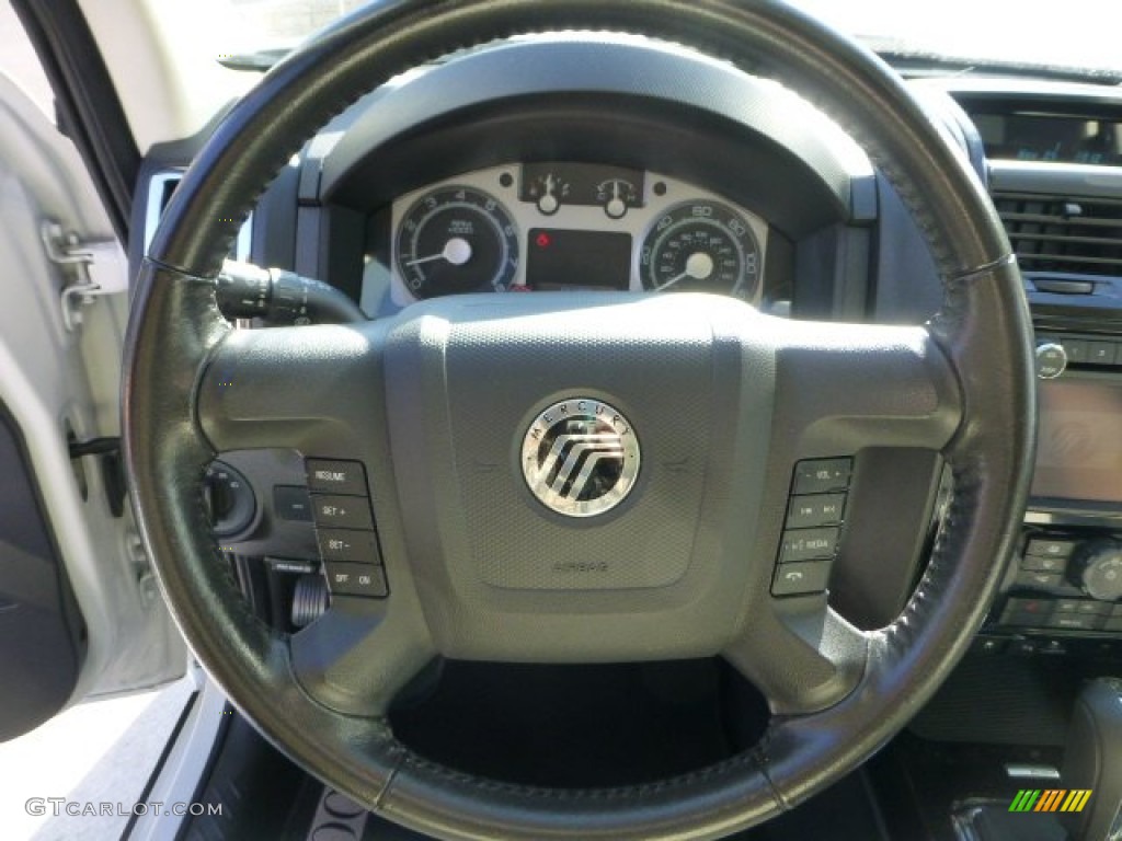 2009 Mercury Mariner VOGA Package 4WD Cashmere Leather/Charcoal Black Steering Wheel Photo #74116426