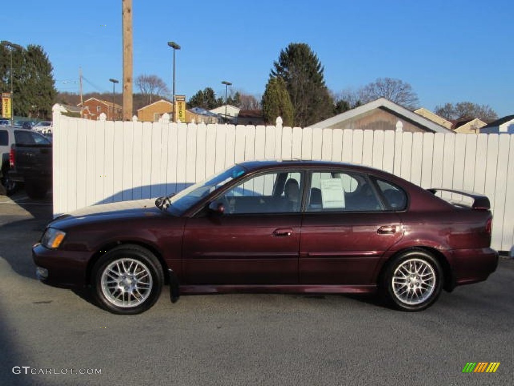 2001 Legacy GT Sedan - Winestone Red Pearl / Gray photo #2