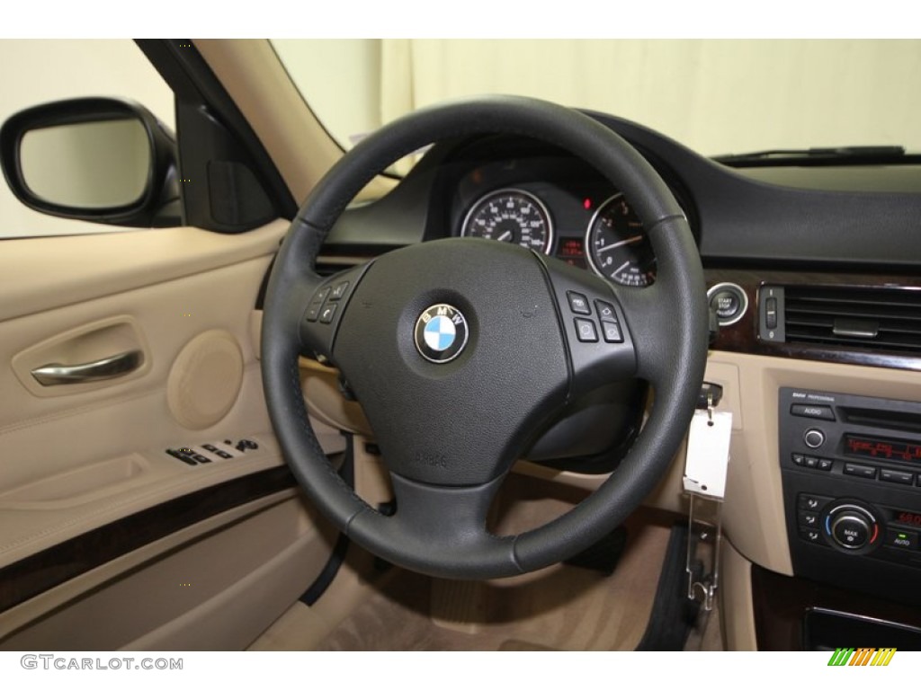 2011 BMW 3 Series 328i Sedan Beige Steering Wheel Photo #74118106