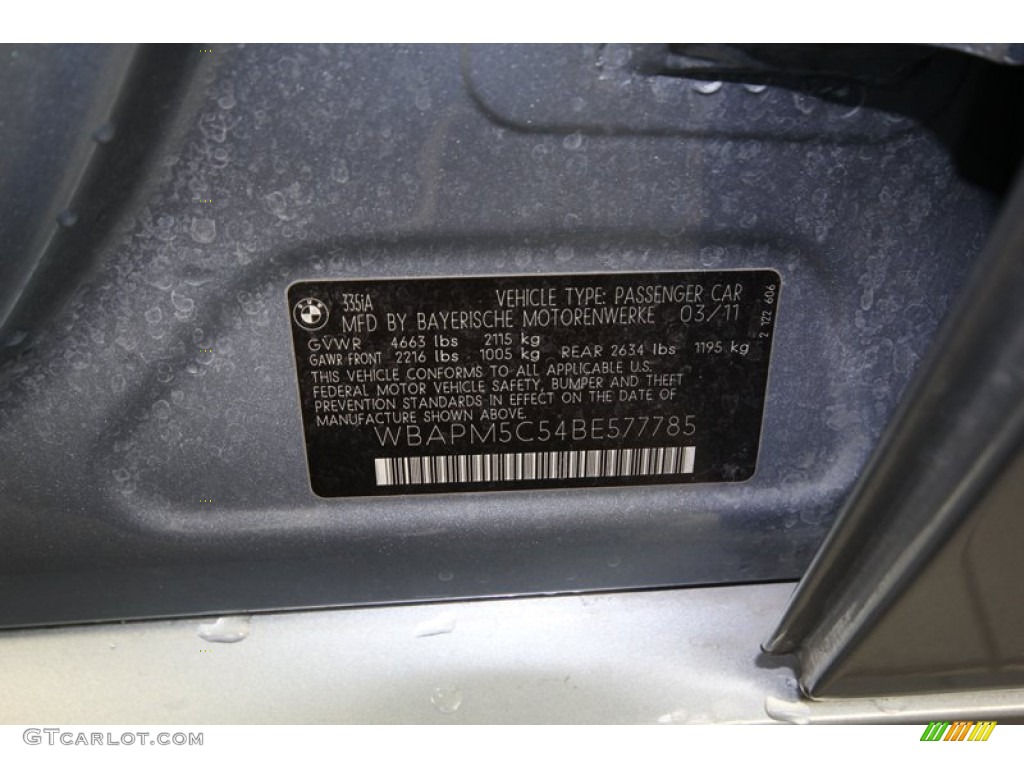2011 3 Series 335i Sedan - Blue Water Metallic / Gray Dakota Leather photo #9