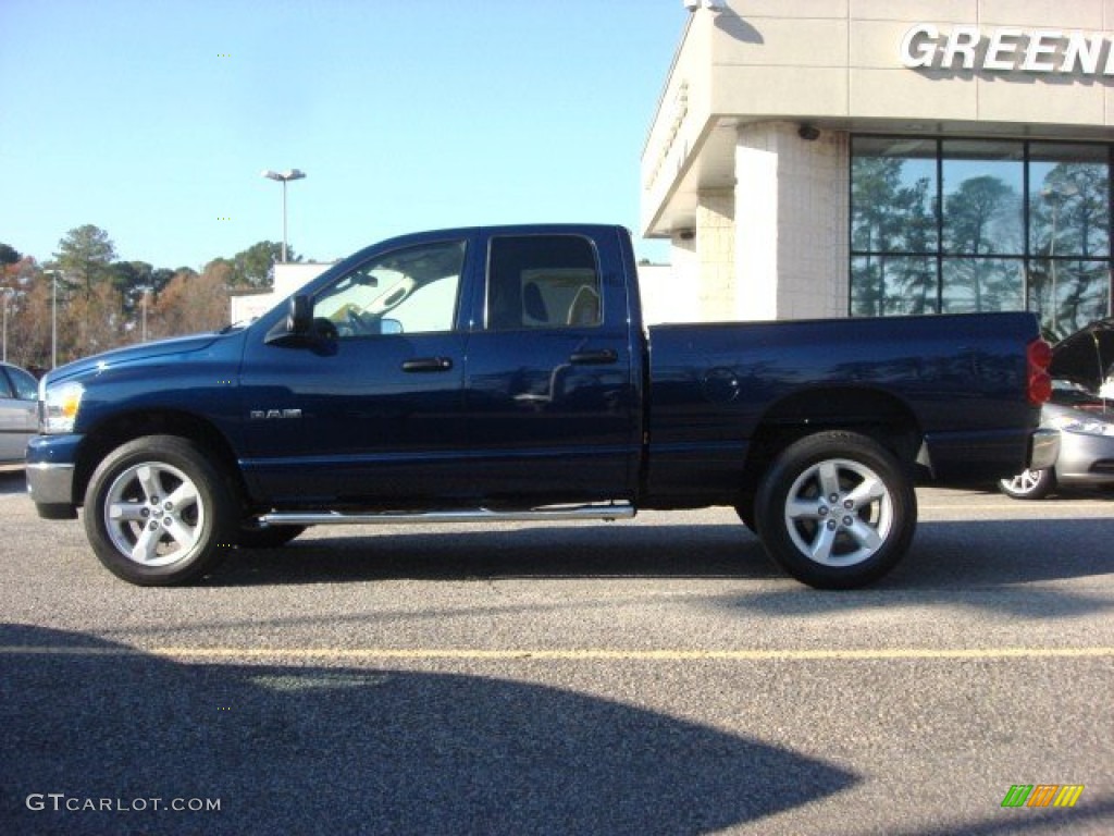 2008 Ram 1500 Big Horn Edition Quad Cab 4x4 - Patriot Blue Pearl / Medium Slate Gray photo #3