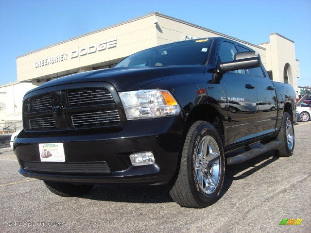 2011 Ram 1500 Sport Crew Cab 4x4 - Brilliant Black Crystal Pearl / Dark Slate Gray/Medium Graystone photo #1