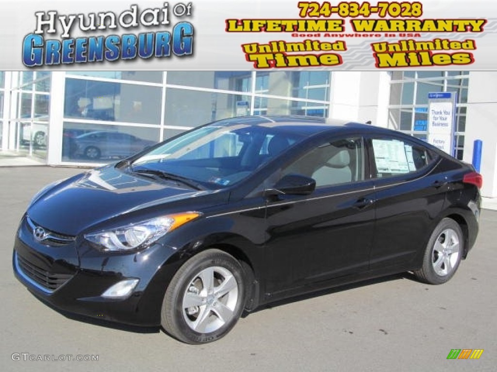 2013 Elantra GLS - Black / Gray photo #1