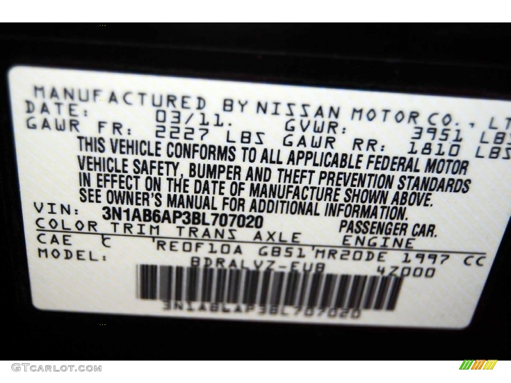 2011 Sentra 2.0 SL - Espresso Black / Beige photo #13
