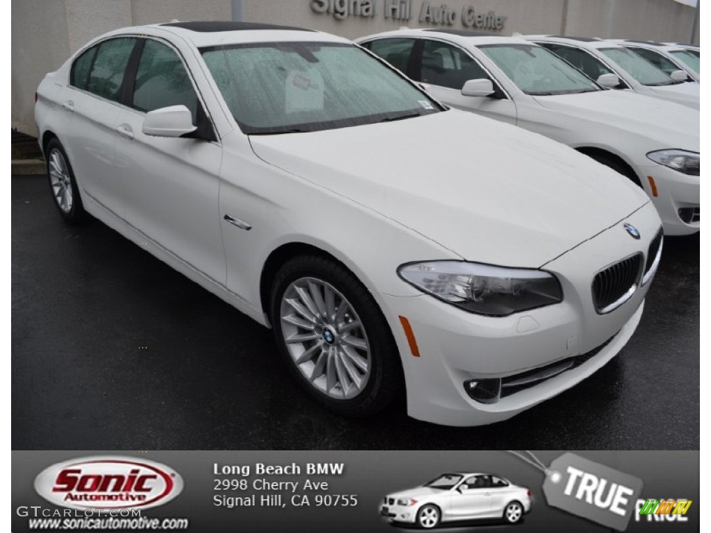 2013 5 Series 535i Sedan - Alpine White / Black photo #1