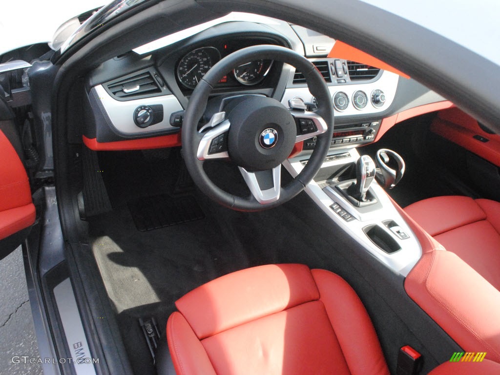 2009 Z4 sDrive35i Roadster - Space Gray Metallic / Coral Red Kansas Leather photo #11