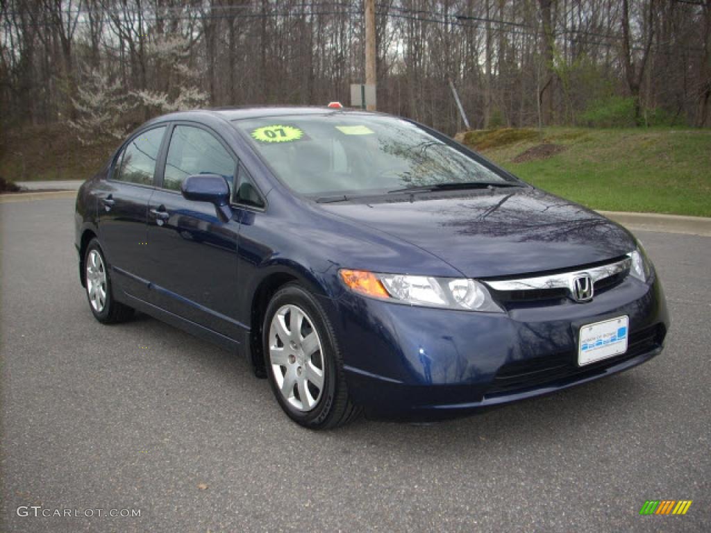 2007 Civic LX Sedan - Royal Blue Pearl / Gray photo #1