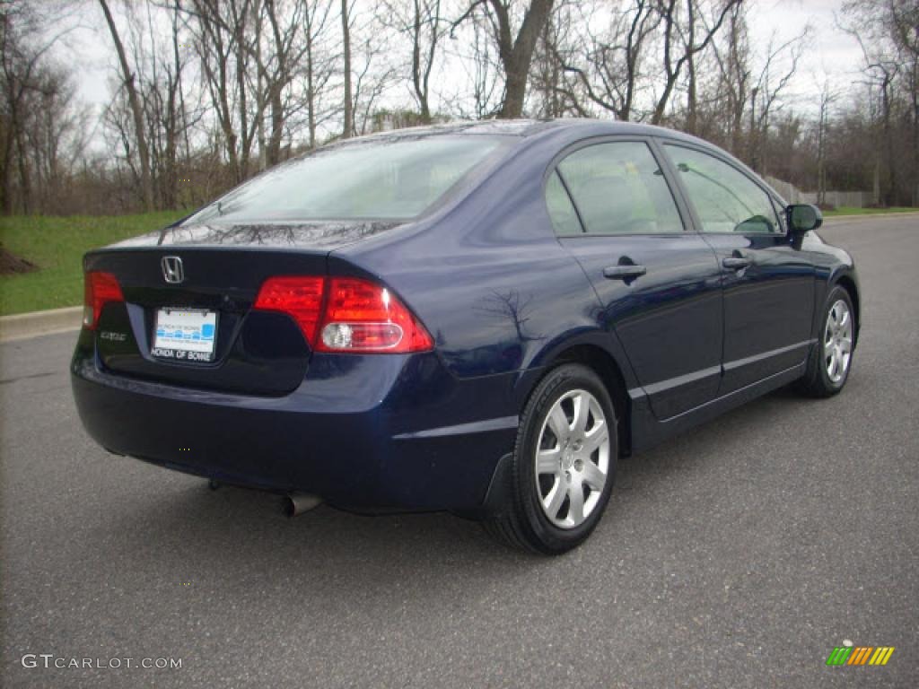 2007 Civic LX Sedan - Royal Blue Pearl / Gray photo #3