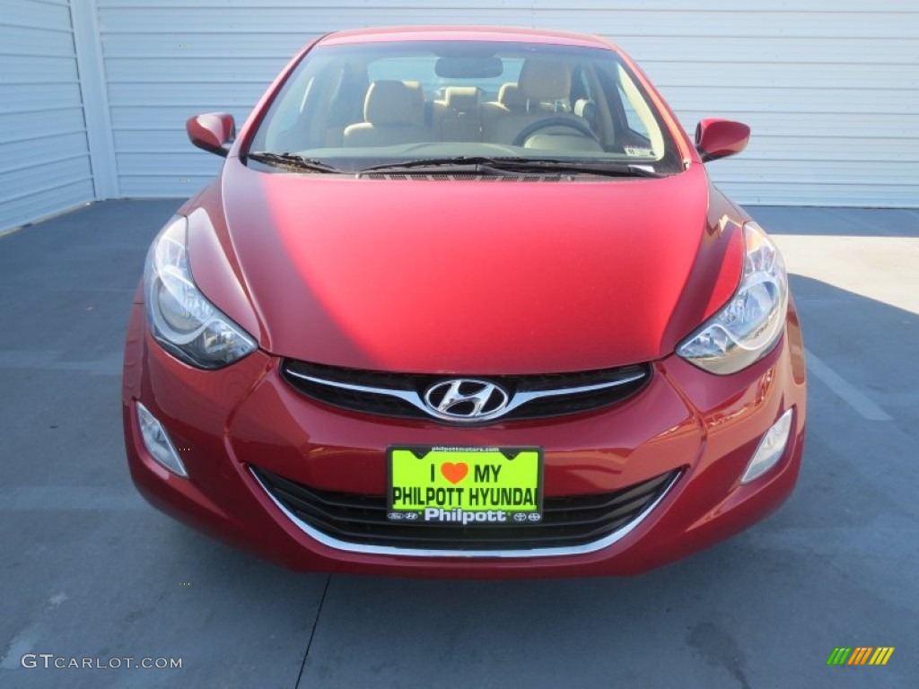 2013 Elantra GLS - Red Allure / Beige photo #7