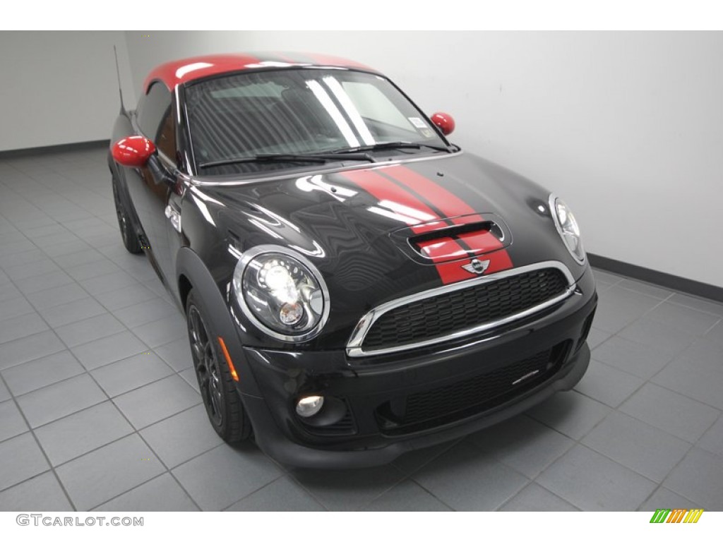 2013 Cooper John Cooper Works Coupe - Midnight Black Metallic / Championship Lounge Leather/Red Piping photo #5