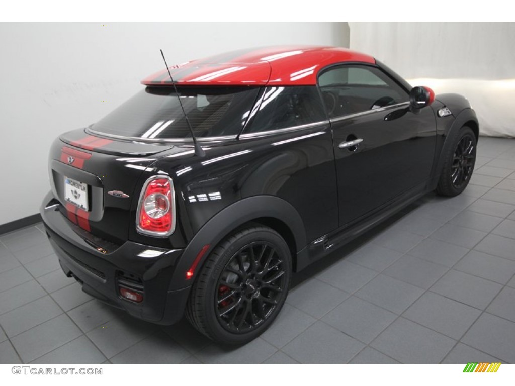 2013 Cooper John Cooper Works Coupe - Midnight Black Metallic / Championship Lounge Leather/Red Piping photo #8