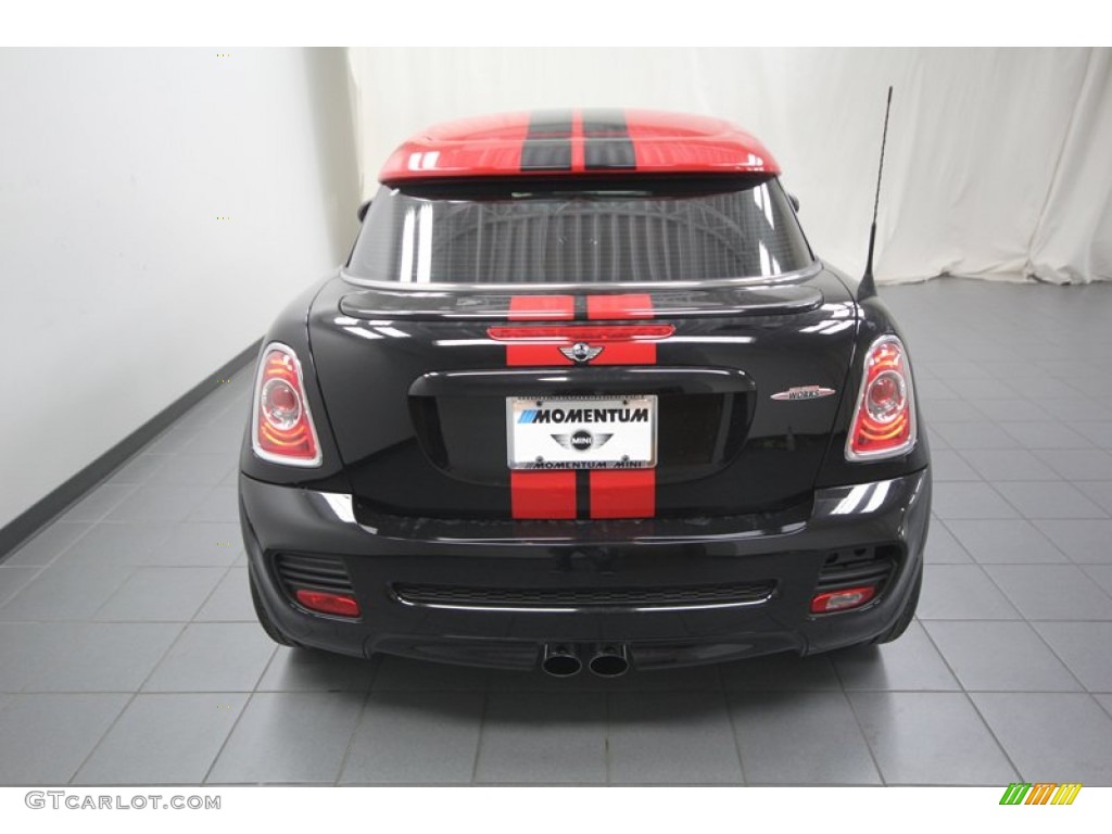 2013 Cooper John Cooper Works Coupe - Midnight Black Metallic / Championship Lounge Leather/Red Piping photo #10