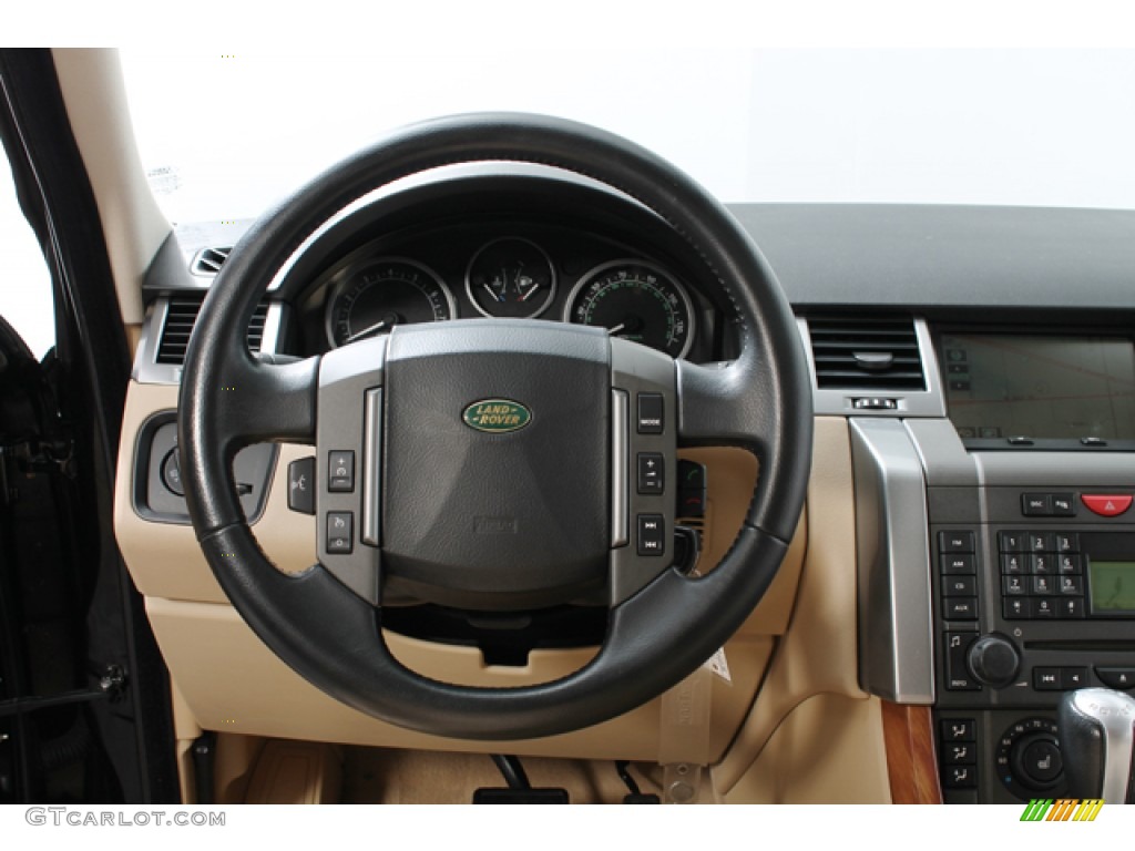 2006 Land Rover Range Rover Sport HSE Alpaca Beige Steering Wheel Photo #74134988