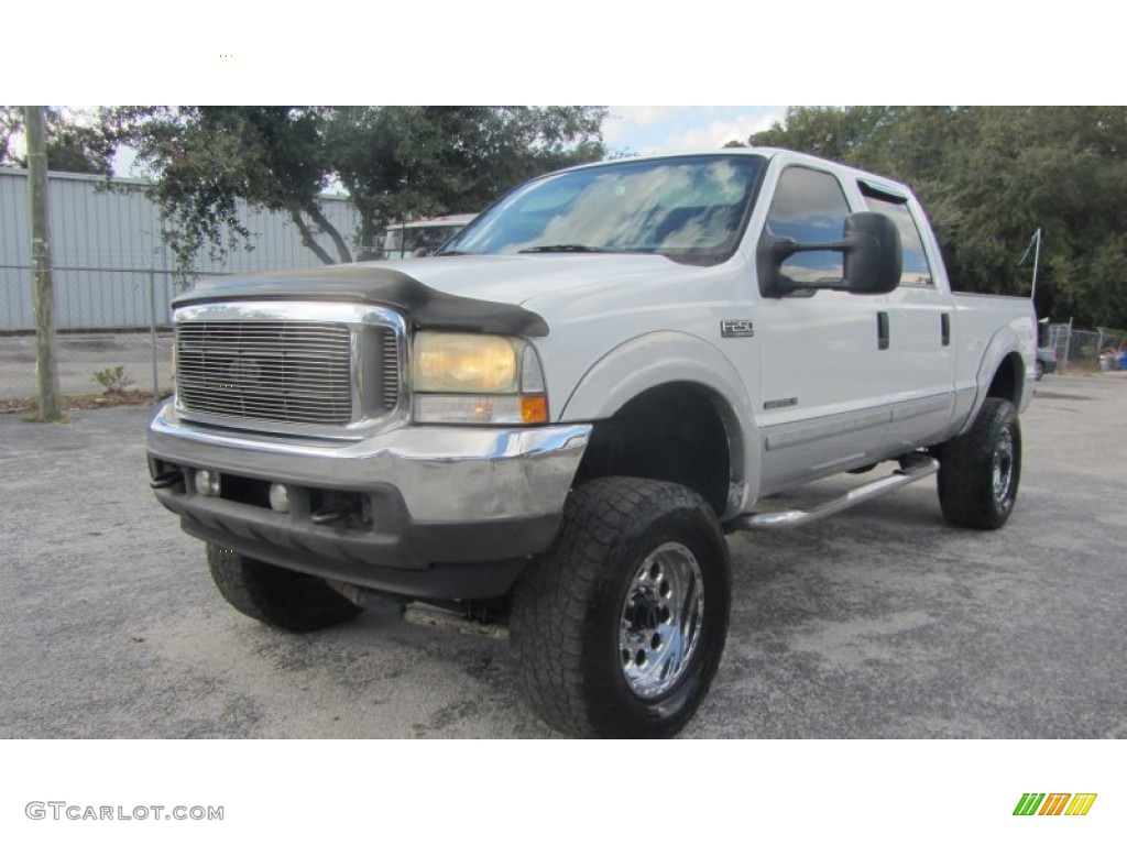 2002 F250 Super Duty Lariat Crew Cab 4x4 - Oxford White / Medium Flint photo #6