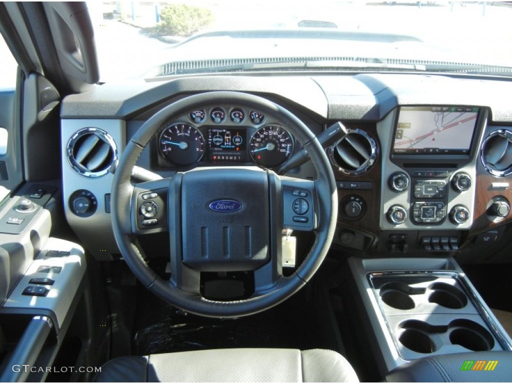 2013 Ford F250 Super Duty Lariat Crew Cab 4x4 Black Dashboard Photo #74139291