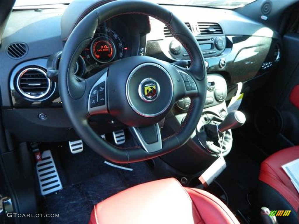 2013 Fiat 500 Abarth Abarth Nero/Rosso/Nero (Black/Red/Black) Dashboard Photo #74139522
