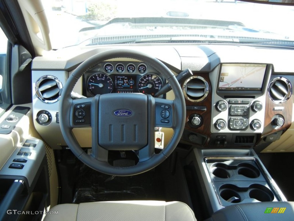 2013 Ford F250 Super Duty Lariat Crew Cab 4x4 Adobe Dashboard Photo #74139592