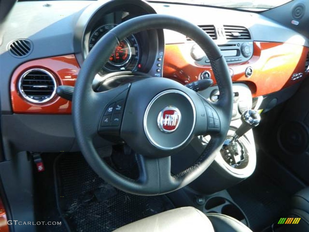2013 Fiat 500 Sport Sport Nero/Nero (Black/Black) Steering Wheel Photo #74139679