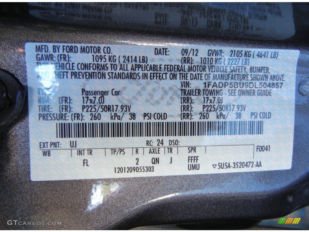 2013 C-Max Color Code UJ for Sterling Gray Photo #74140234