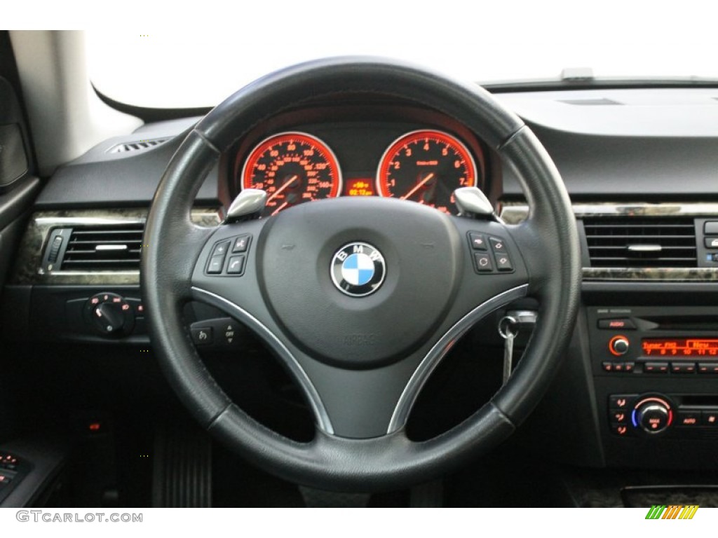 2007 BMW 3 Series 335i Coupe Black Steering Wheel Photo #74141227