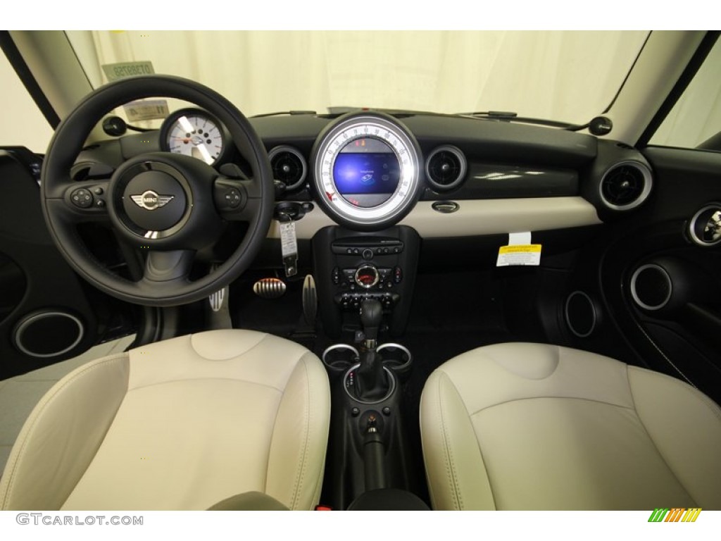 2013 Mini Cooper S Hardtop Polar Beige Gravity Leather Dashboard Photo #74141232