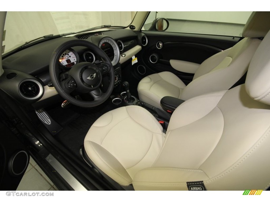 Polar Beige Gravity Leather Interior 2013 Mini Cooper S Hardtop Photo #74141373