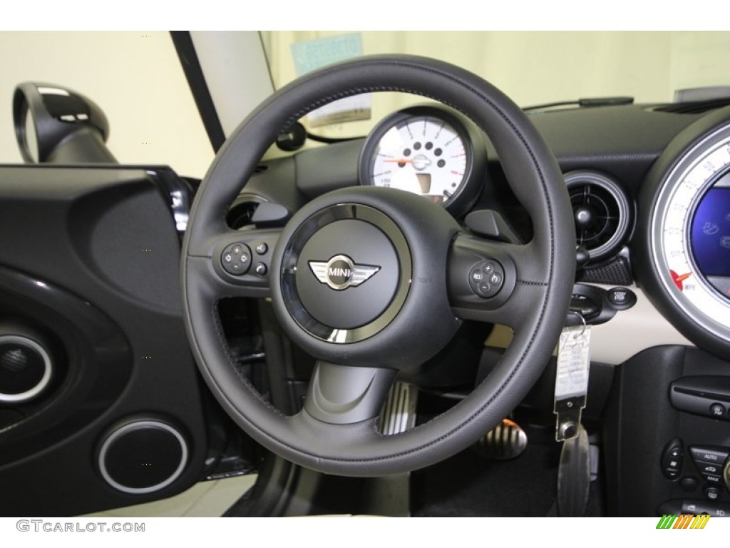 2013 Mini Cooper S Hardtop Polar Beige Gravity Leather Steering Wheel Photo #74141587