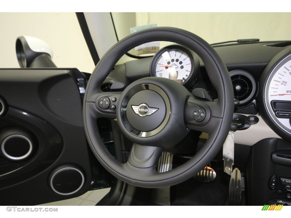 2013 Mini Cooper S Hardtop Polar Beige Gravity Leather Steering Wheel Photo #74142034