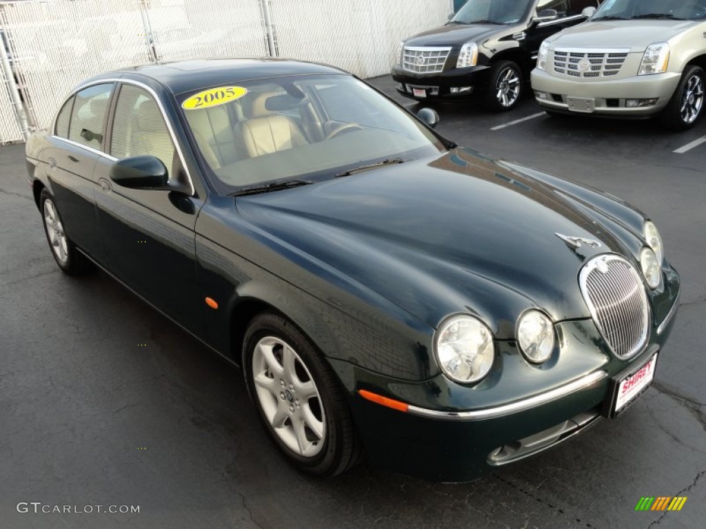 2005 S-Type 4.2 - British Racing Green / Champagne photo #3