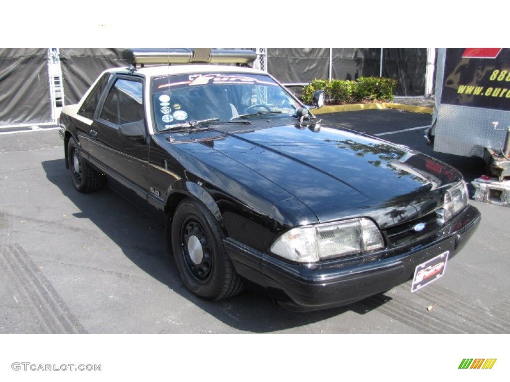 1992 Mustang LX 5.0 Police Interceptor Coupe - Black / Titanium Grey photo #1
