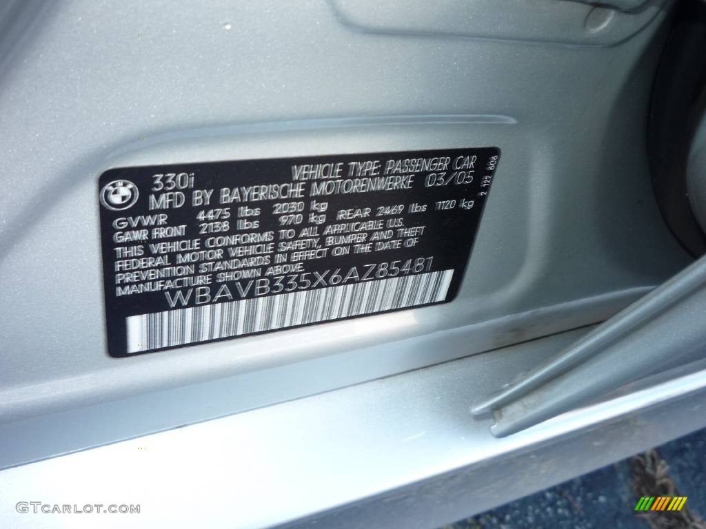 2006 3 Series 330i Sedan - Titanium Silver Metallic / Black photo #23