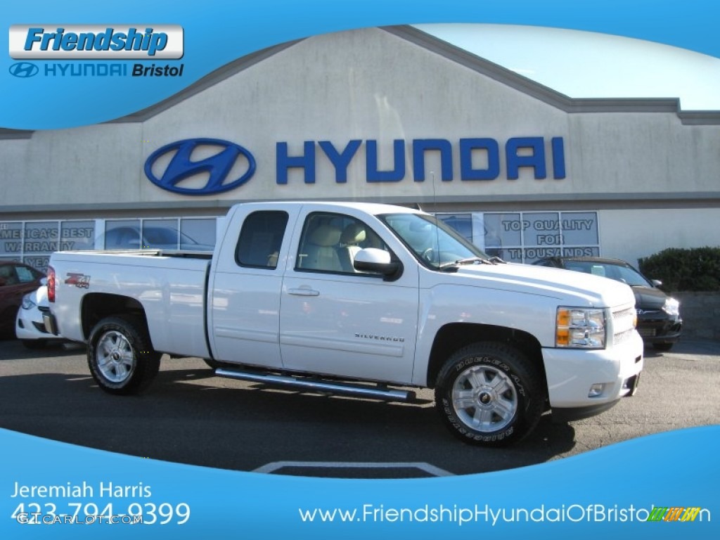 2011 Silverado 1500 LTZ Extended Cab 4x4 - Summit White / Dark Cashmere/Light Cashmere photo #1