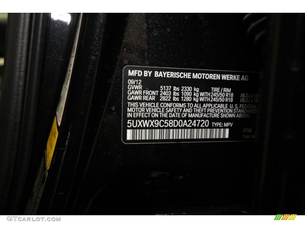 2013 X3 xDrive 28i - Black Sapphire Metallic / Black photo #9