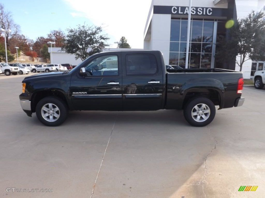 2013 Sierra 1500 SLE Crew Cab - Mineral Green Metallic / Very Dark Cashmere/Light Cashmere photo #2