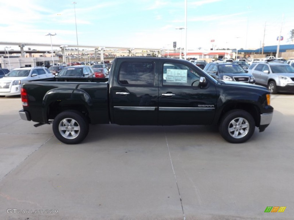 2013 Sierra 1500 SLE Crew Cab - Mineral Green Metallic / Very Dark Cashmere/Light Cashmere photo #6