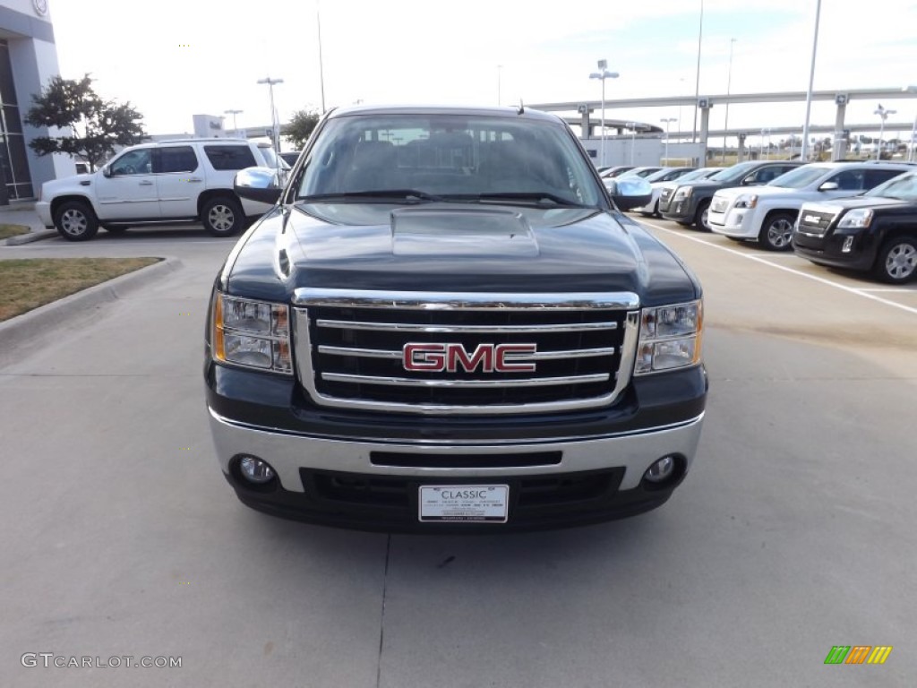 2013 Sierra 1500 SLE Crew Cab - Mineral Green Metallic / Very Dark Cashmere/Light Cashmere photo #8