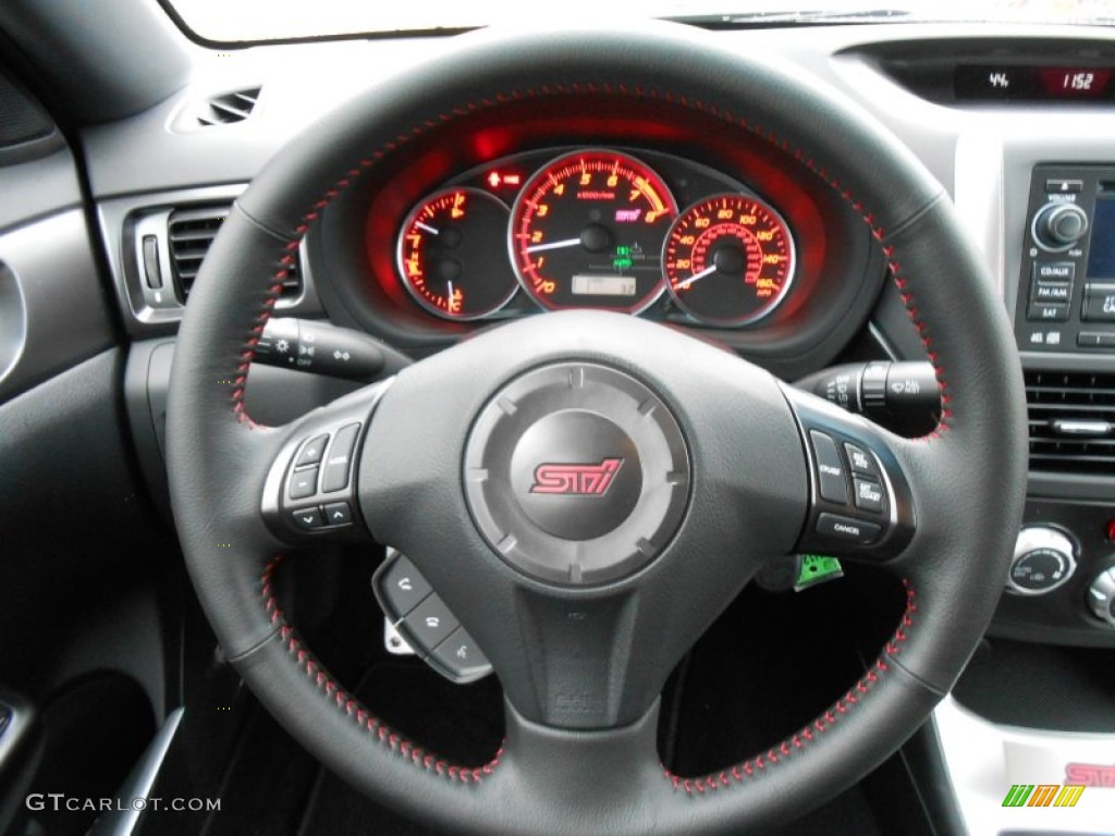 2013 Subaru Impreza WRX STi 4 Door STi Black Alcantara/Carbon Black Steering Wheel Photo #74151946