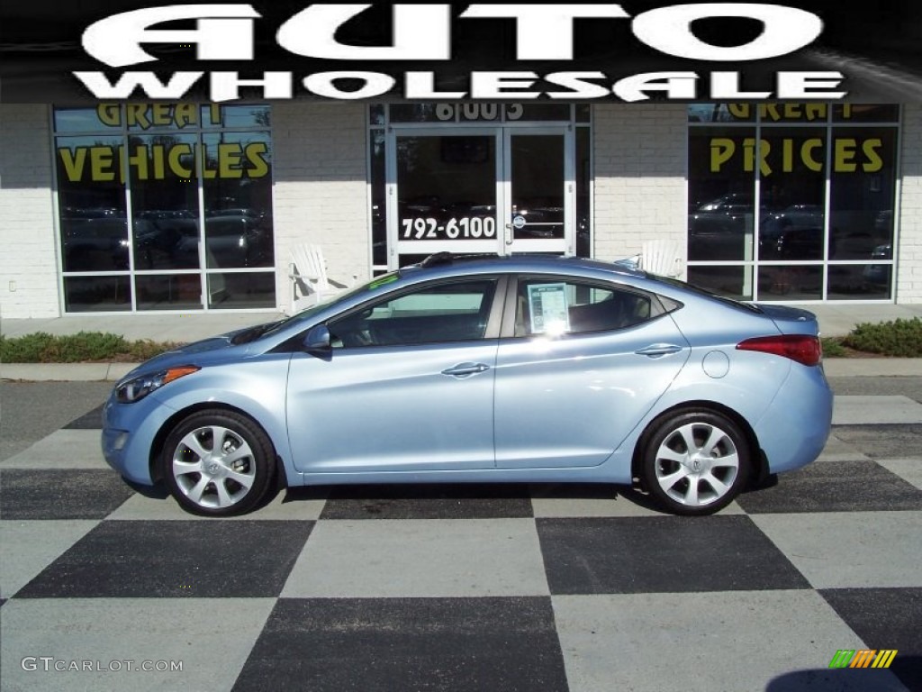 2012 Elantra Limited - Blue Sky Metallic / Beige photo #1