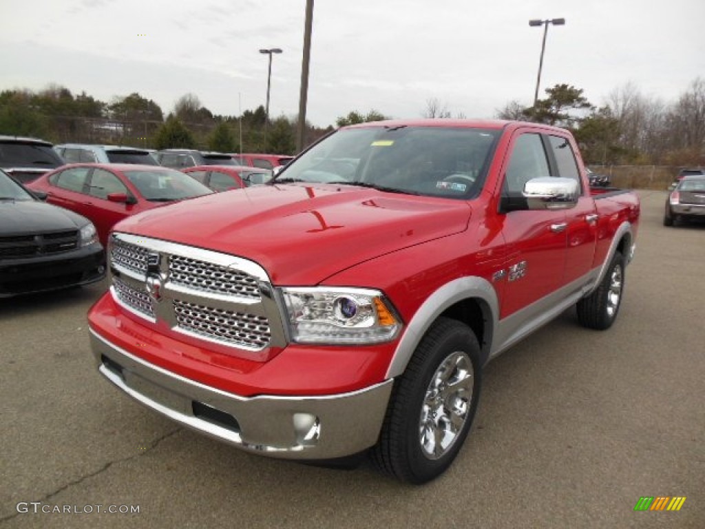 Flame Red 2013 Ram 1500 Laramie Quad Cab 4x4 Exterior Photo #74158057