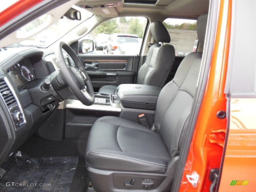Black Interior 2013 Ram 1500 Laramie Quad Cab 4x4 Photo #74158240