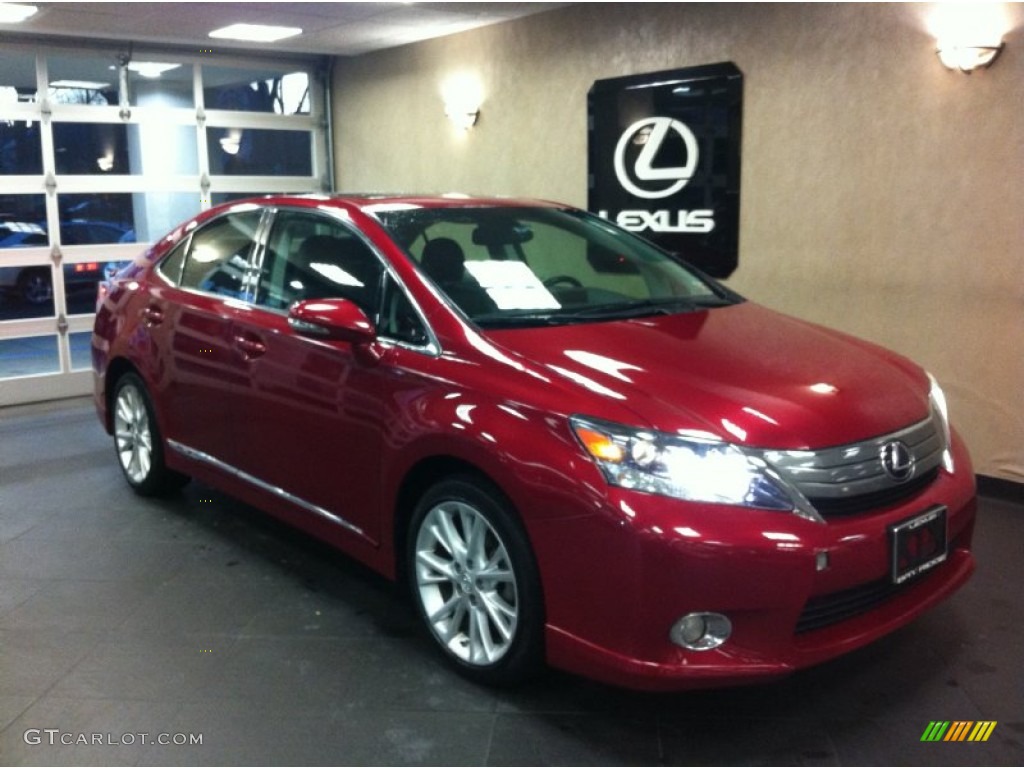 2010 HS 250h Hybrid Premium - Matador Red Mica / Black photo #1